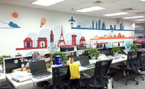 宁波教你设计办公室墙绘的方法。